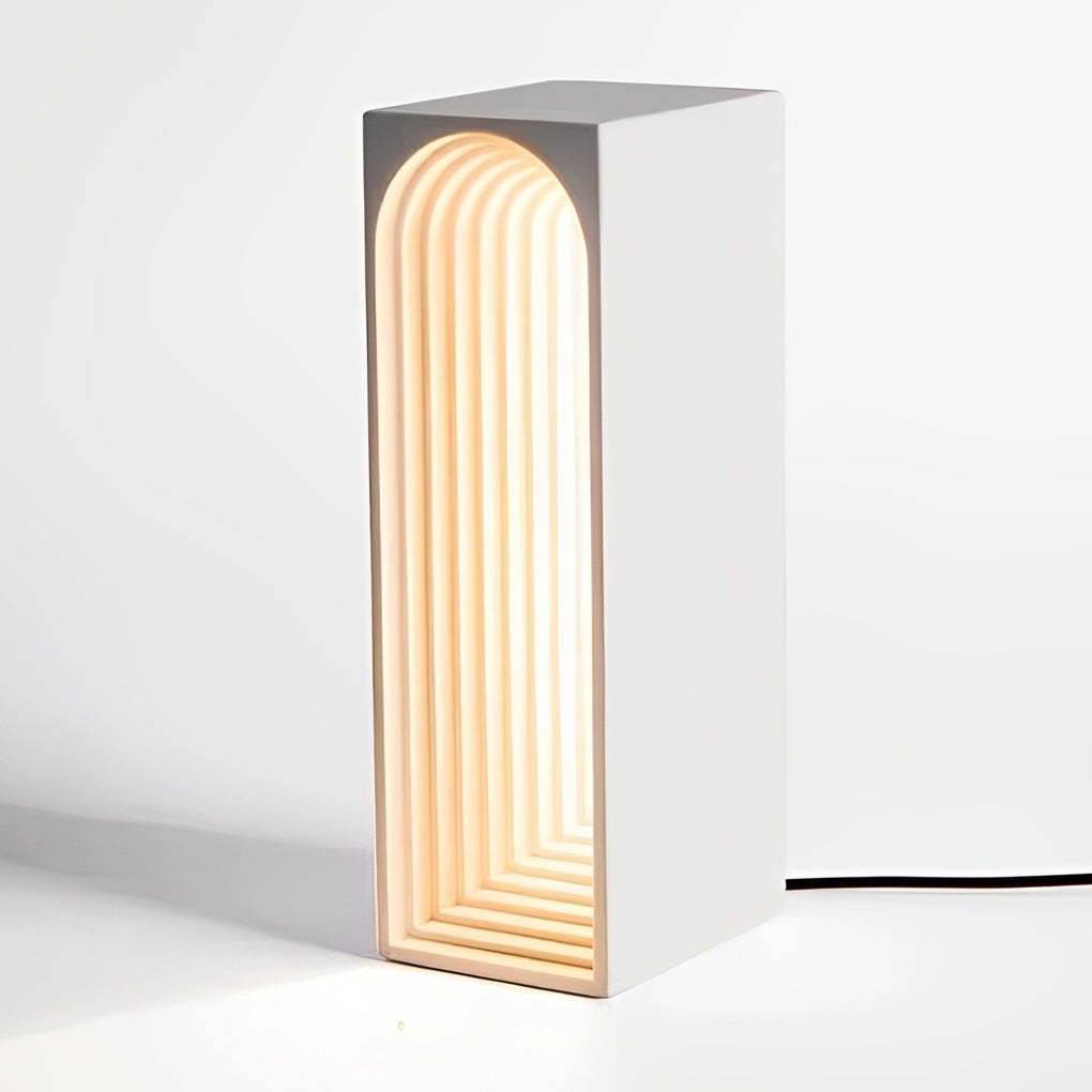 Nordic USB Concrete LED Rectangle Table Lamp-Lighom