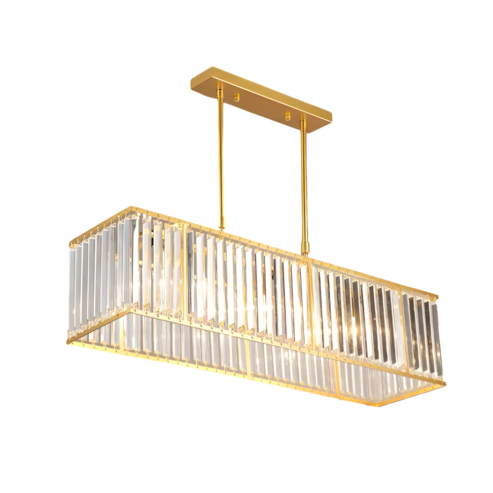 Dimmable Kitchen Island Crystal Rectangle Chandelier