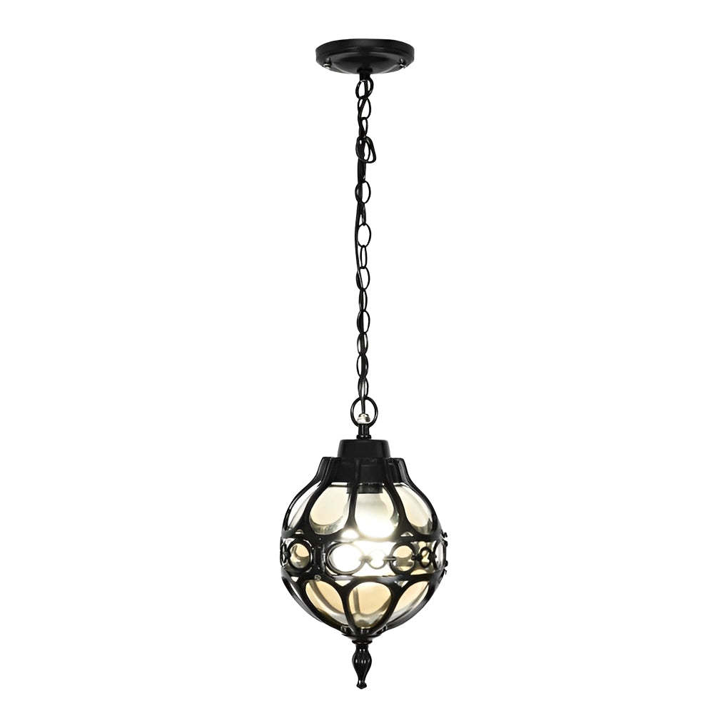 Waterproof Retro Aluminum Glass Ball American Style Outdoor Chandelier-Lighom