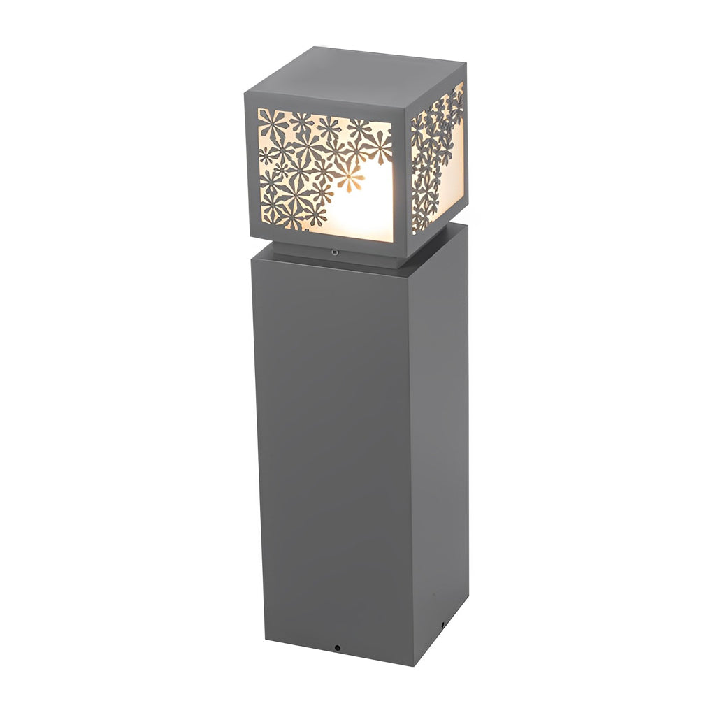 Snowflakes Decor LED Waterproof Black Modern Solar Outdoor Lawn Lamp-Lighom