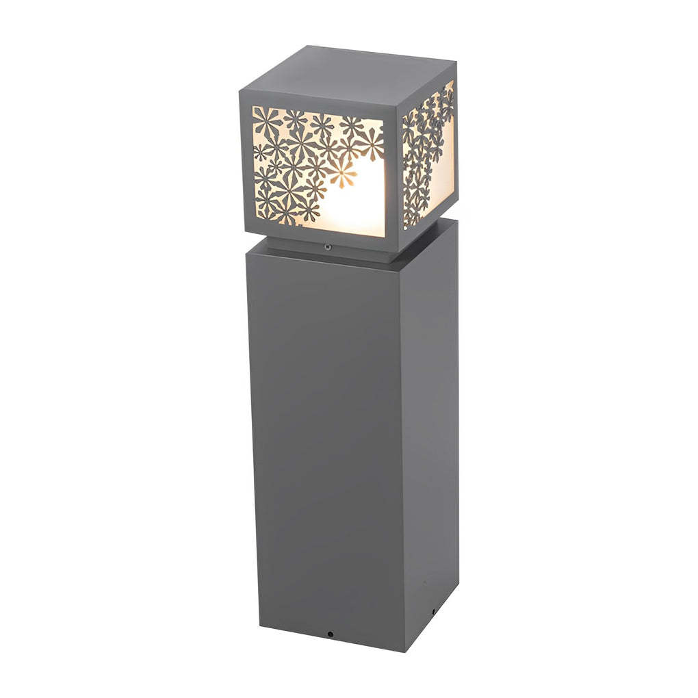 Snowflakes Decor LED Waterproof Black Modern Solar Outdoor Lawn Lamp-Lighom