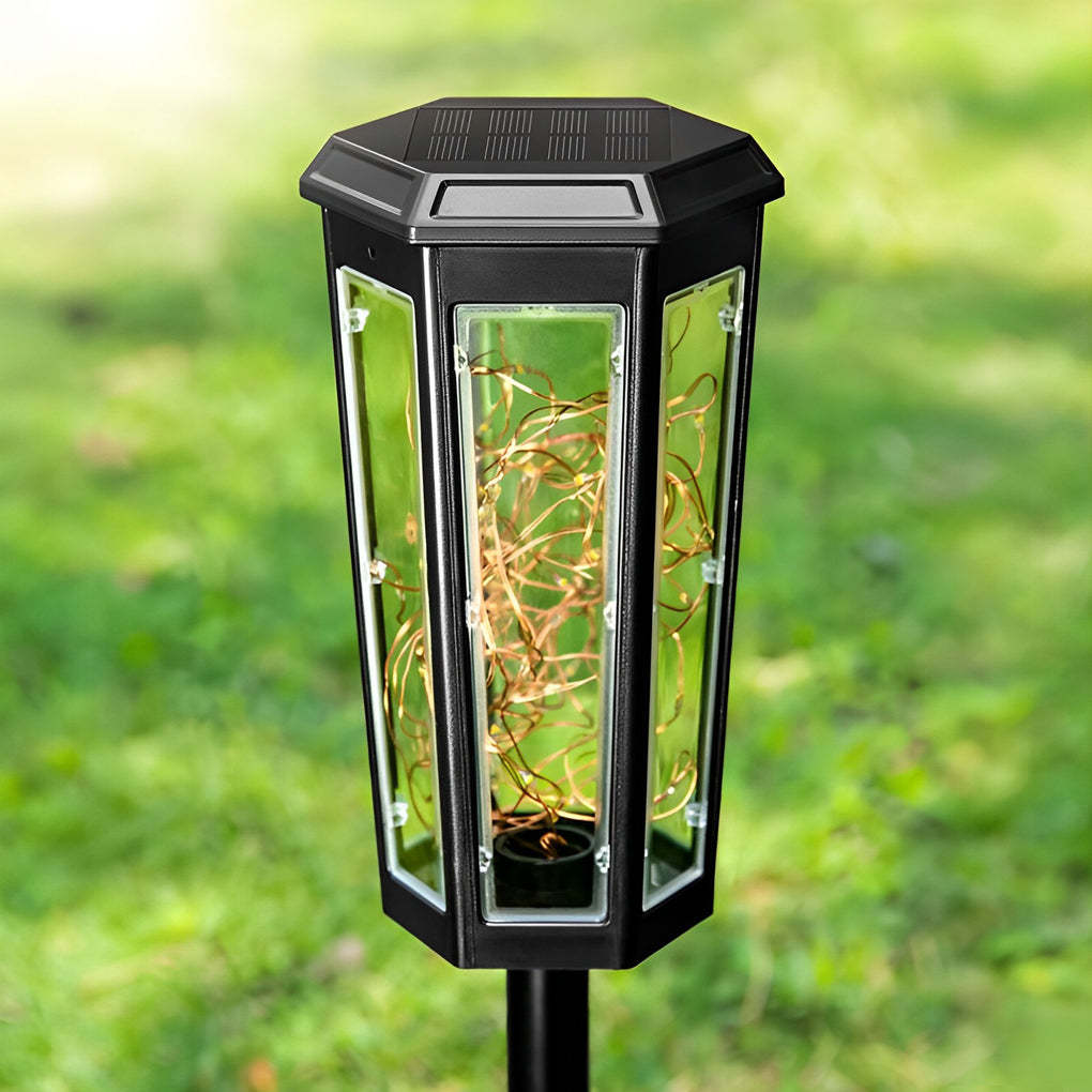 2Pcs Hexagonal Waterproof LED Motion Sensor Outdoor Solar Lawn Lights-Lighom