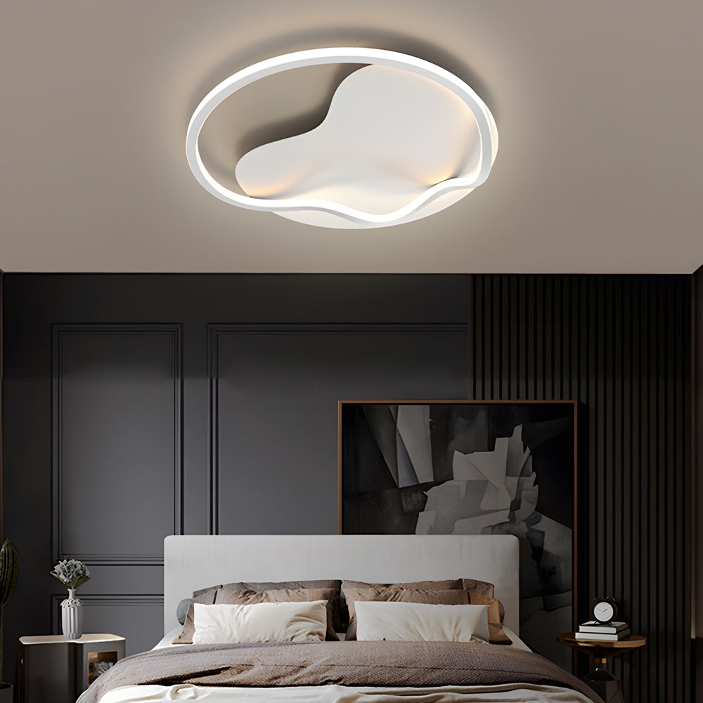 Round Minimalist LED Dimmable White Modern Ceiling Light