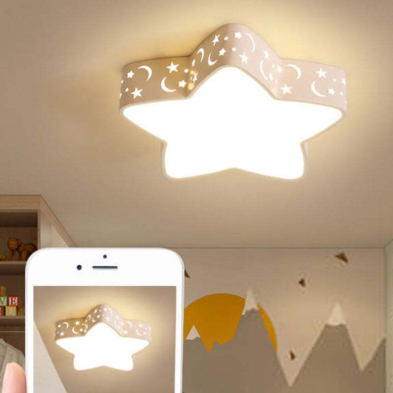 Cartoon Star Shape LED Flush Mount Light