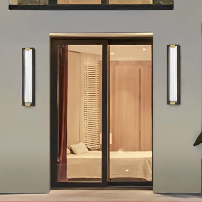 Rectangular Waterproof LED Black Modern Porch Lights Wall Sconces-Lighom