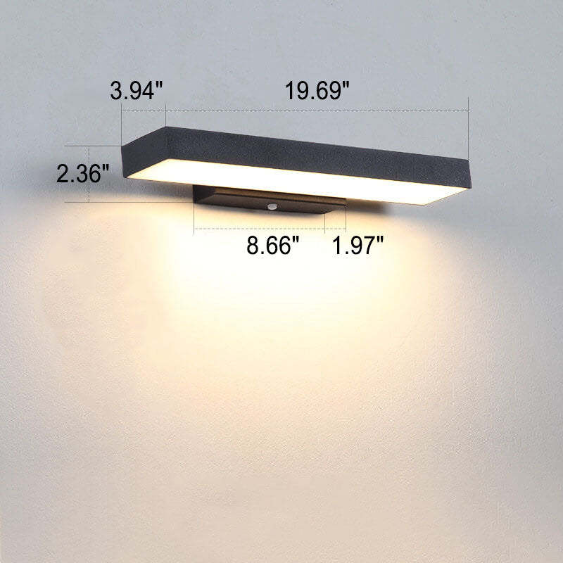 Minimalist Rectangular LED Sensor Outdoor Wall Sconce