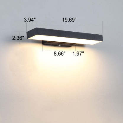 Minimalist Rectangular LED Sensor Outdoor Wall Sconce