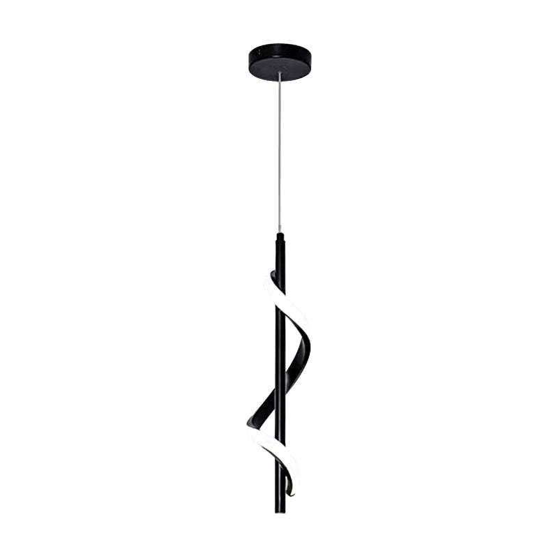 Spiral Strips 3-Step Dimming LED Black Modern Wall Pendant