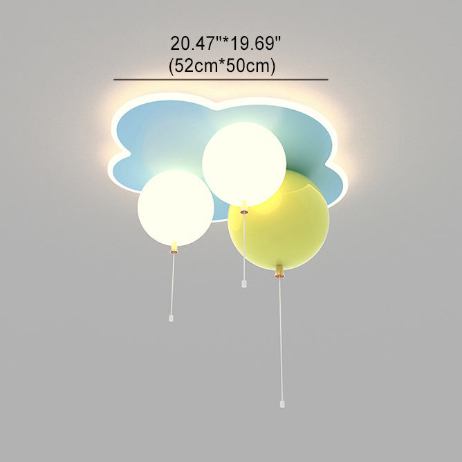 Art Deco Balloon Flower Acrylic Iron LED Flush Light