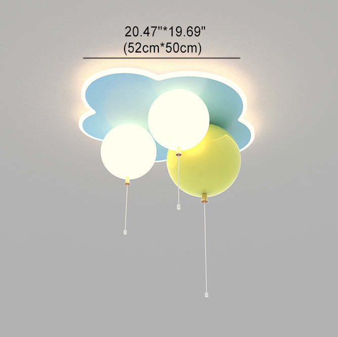 Art Deco Balloon Flower Acrylic Iron LED Flush Light