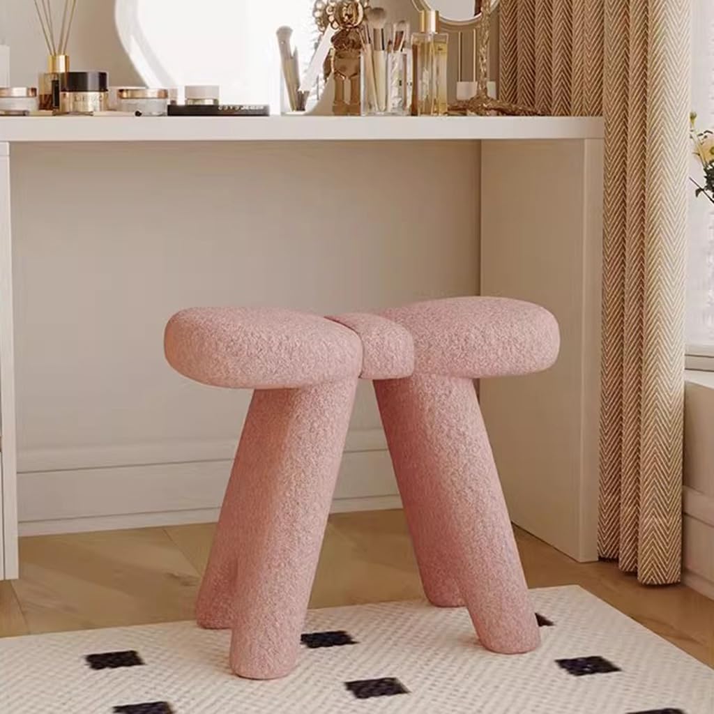 Scandinavian Lambswool Butterfly Vanity Stool