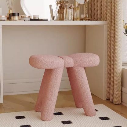 Scandinavian Lambswool Butterfly Vanity Stool