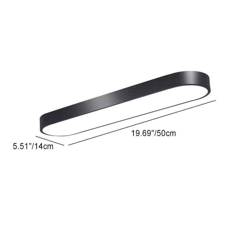 Minimalist Elliptical Strip Iron Flush Mount Light