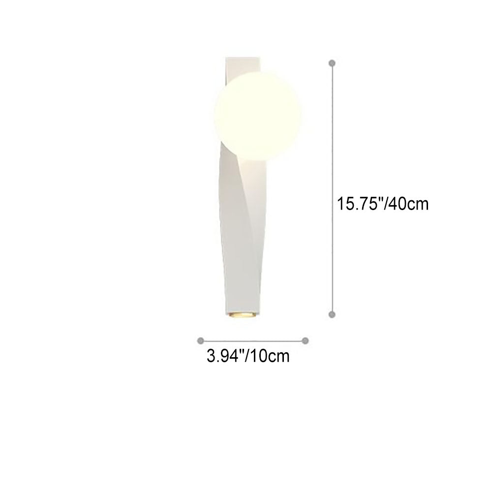 Nordic Minimalist Cream Plastic Long Sphere Wall Sconce