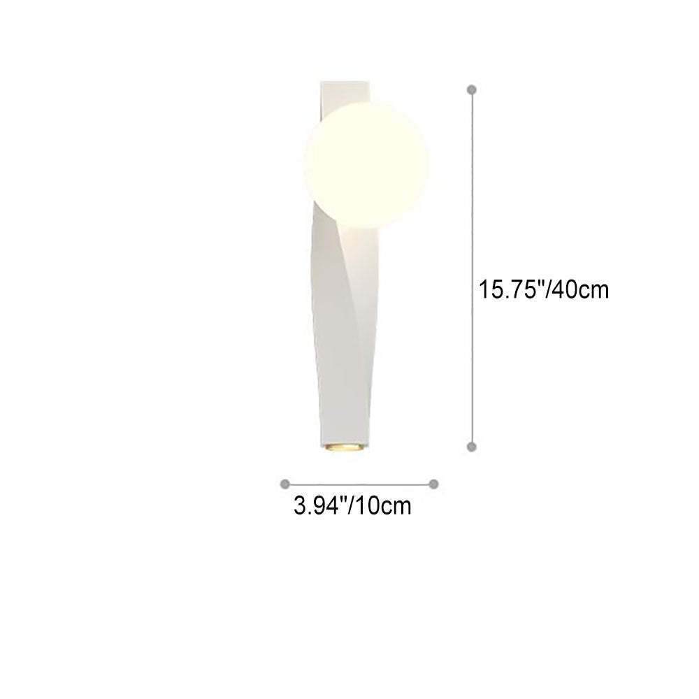 Nordic Minimalist Cream Plastic Long Sphere Wall Sconce