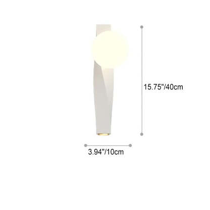 Nordic Minimalist Cream Plastic Long Sphere Wall Sconce