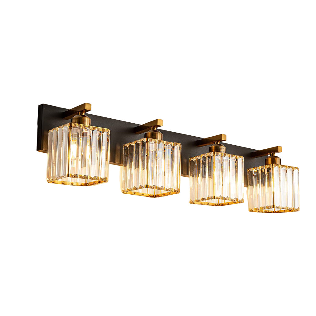 4/5 Square Crystal Luxury Electroplated Metal American Style Wall Lamp-Lighom