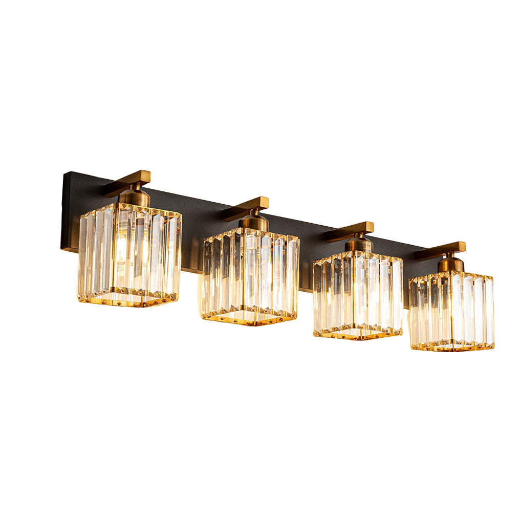4/5 Square Crystal Luxury Electroplated Metal American Style Wall Lamp-Lighom