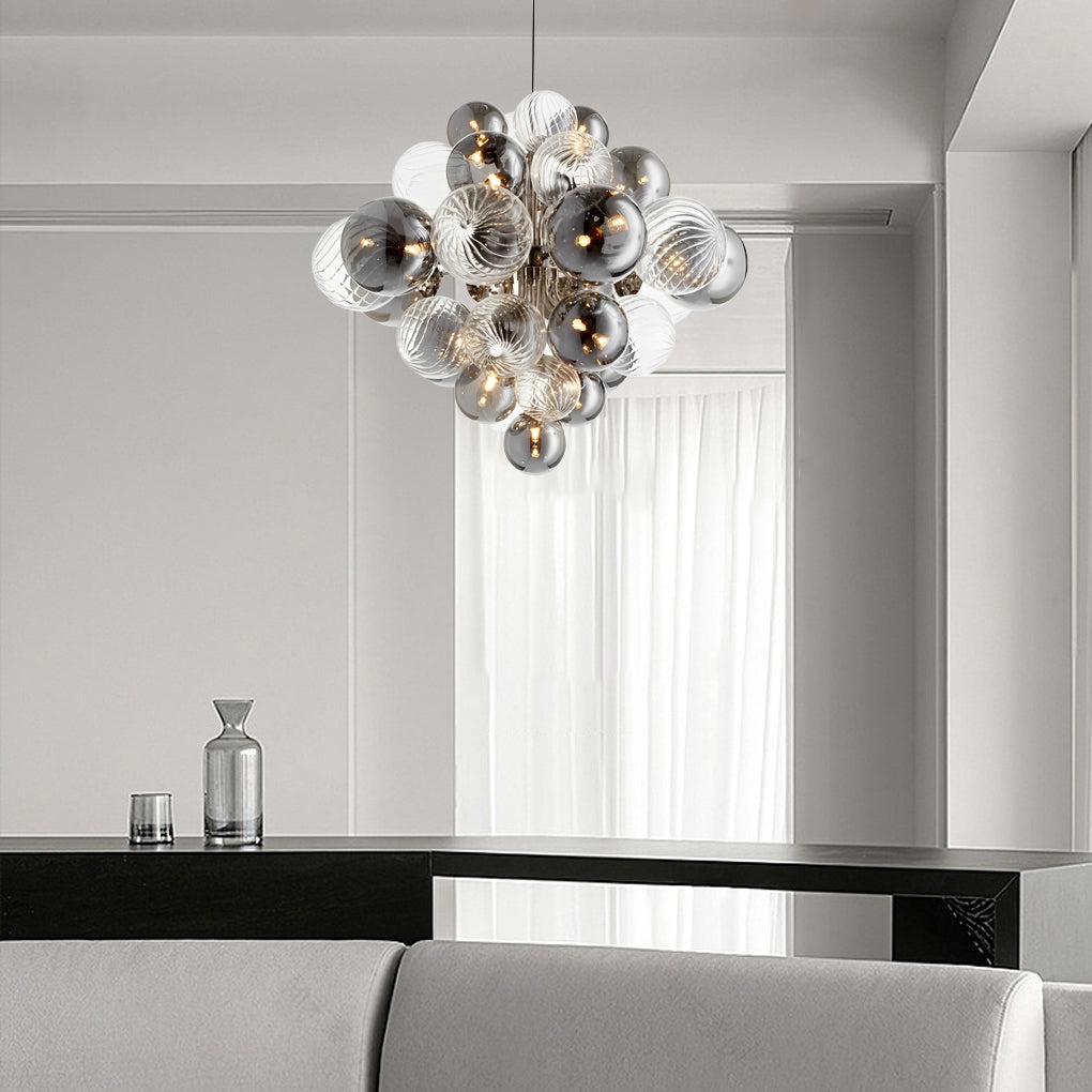 Designer Glass Bubble Ball LED Postmodern Chandelier — 23.6''