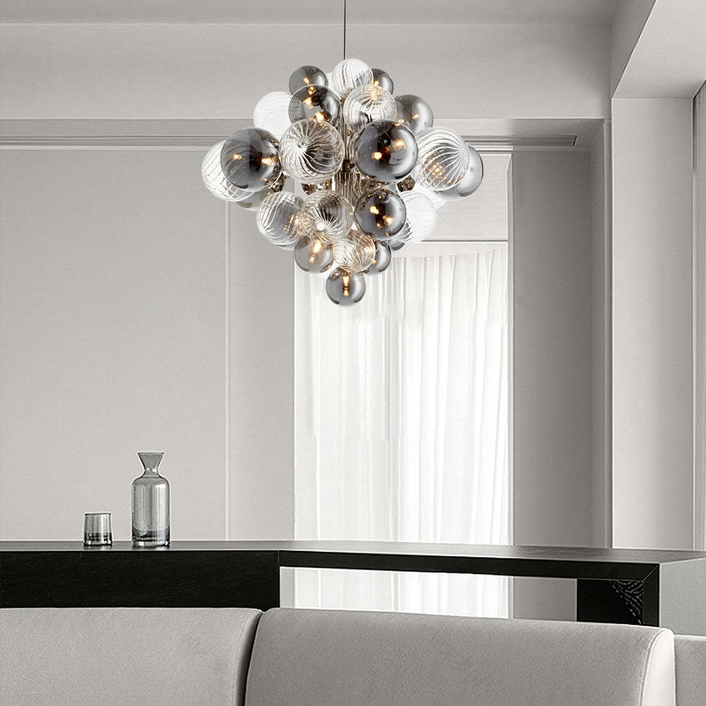 Designer Glass Bubble Ball LED Postmodern Chandelier — 23.6''
