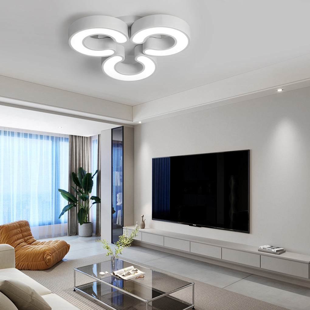 Lighom flower synthetic flush mount lighting for living room — Warm White (3000K) / 5-Light