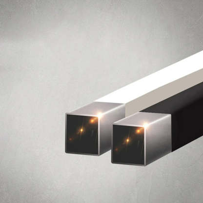 Black Metal Wood 2-Tier Rectangular Side Table