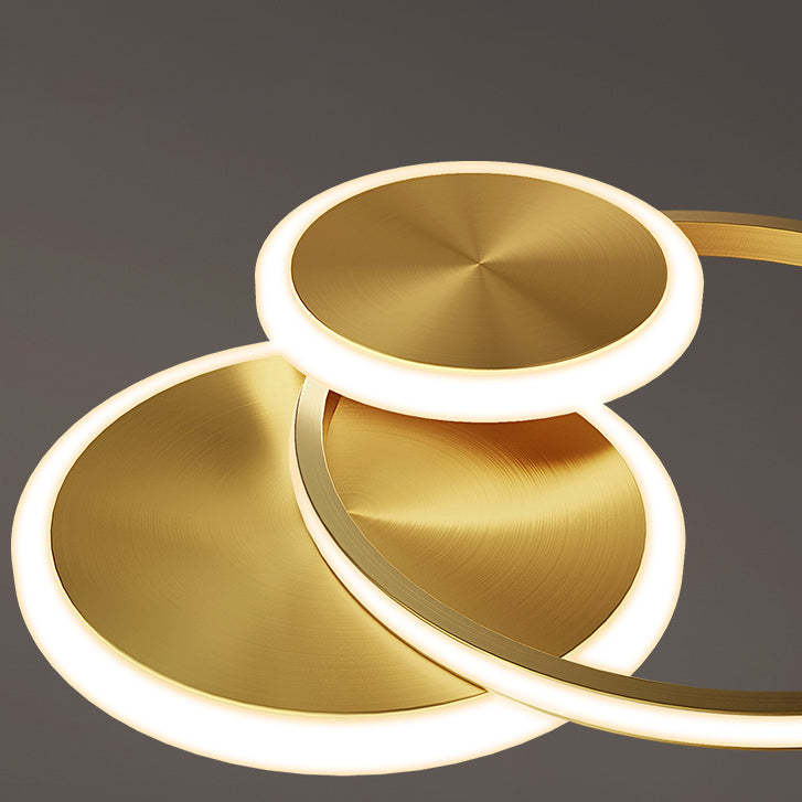 Minimalist Triple Circle Copper Acrylic LED Flush Light