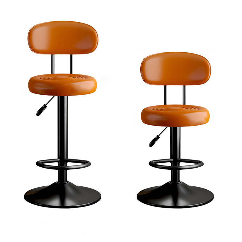 Contemporary Leather Swivel Bar Stool Height Adjustable