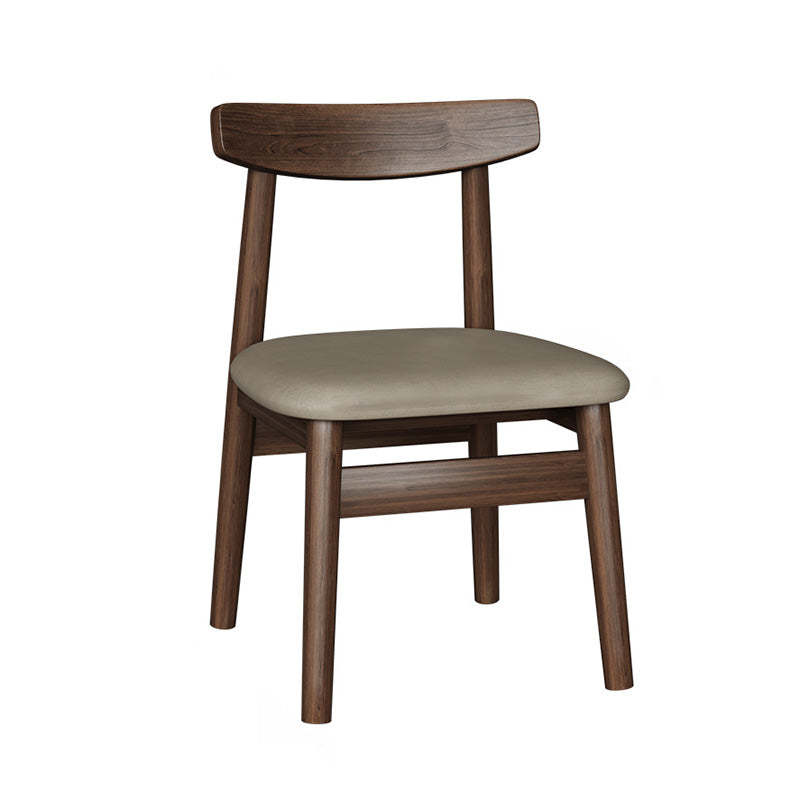 Retro Double-Layer Nappa Leather Open-Back Dining Chair