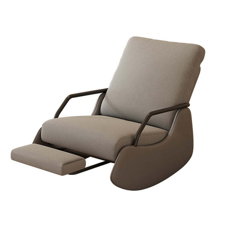 Modern Snowflake Velvet Cat Scratch Leather Recliner — Footrest & High Resilience Sponge Version / Gray & Orange