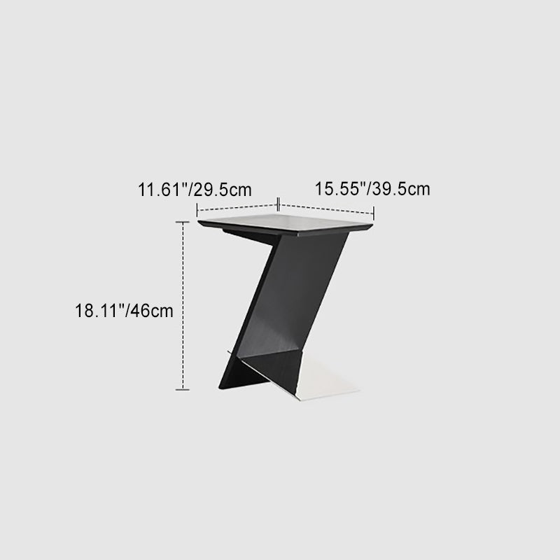 Scandinavian Z-Shape Wood Metal Coffee Table