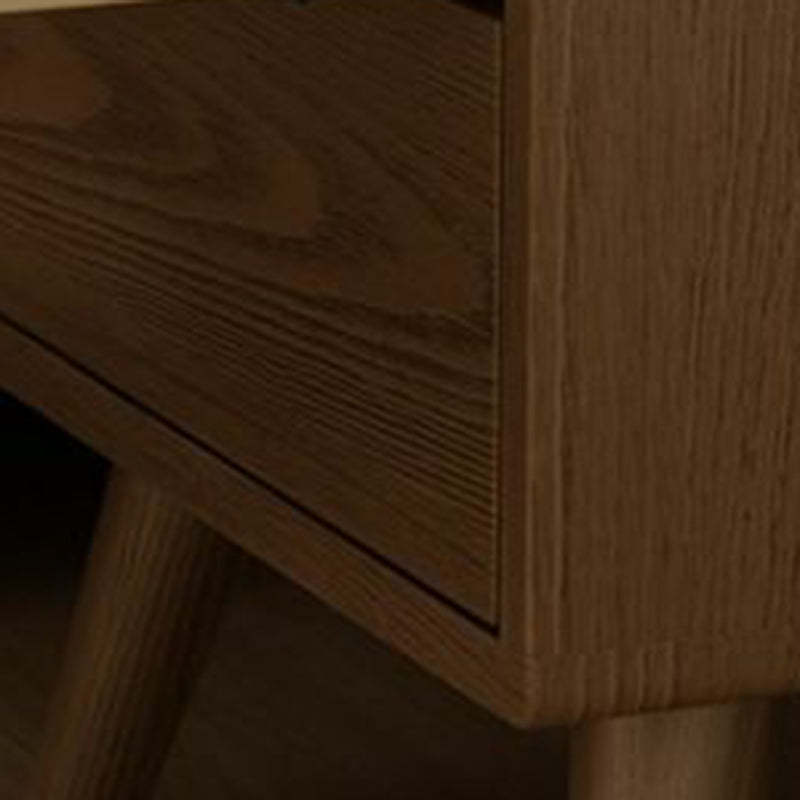 Modern Rubber Wood Bedside Nightstand