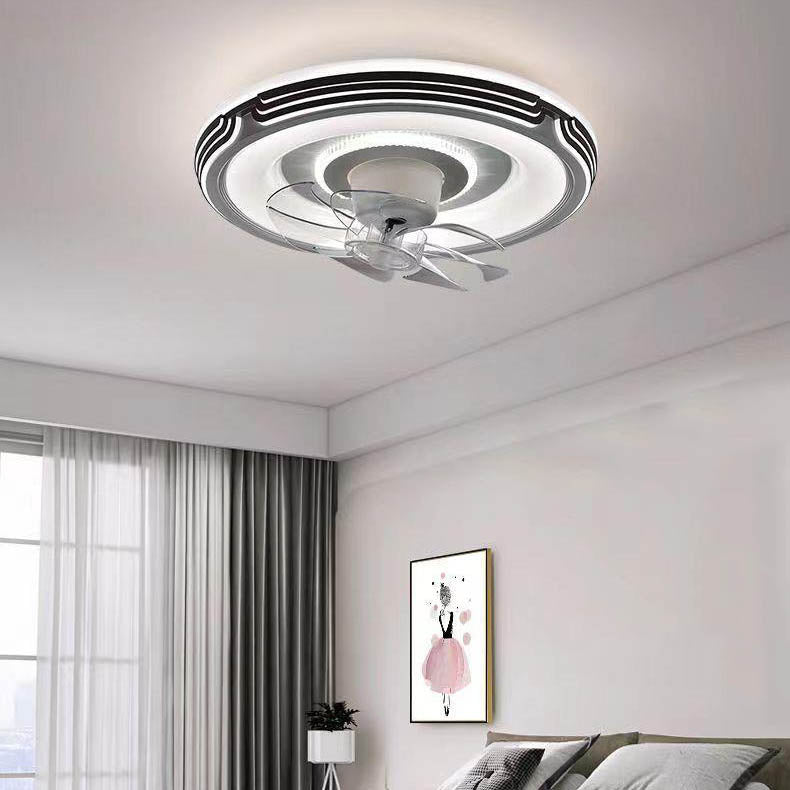 Minimalist Round LED Flush Mount Fan Light