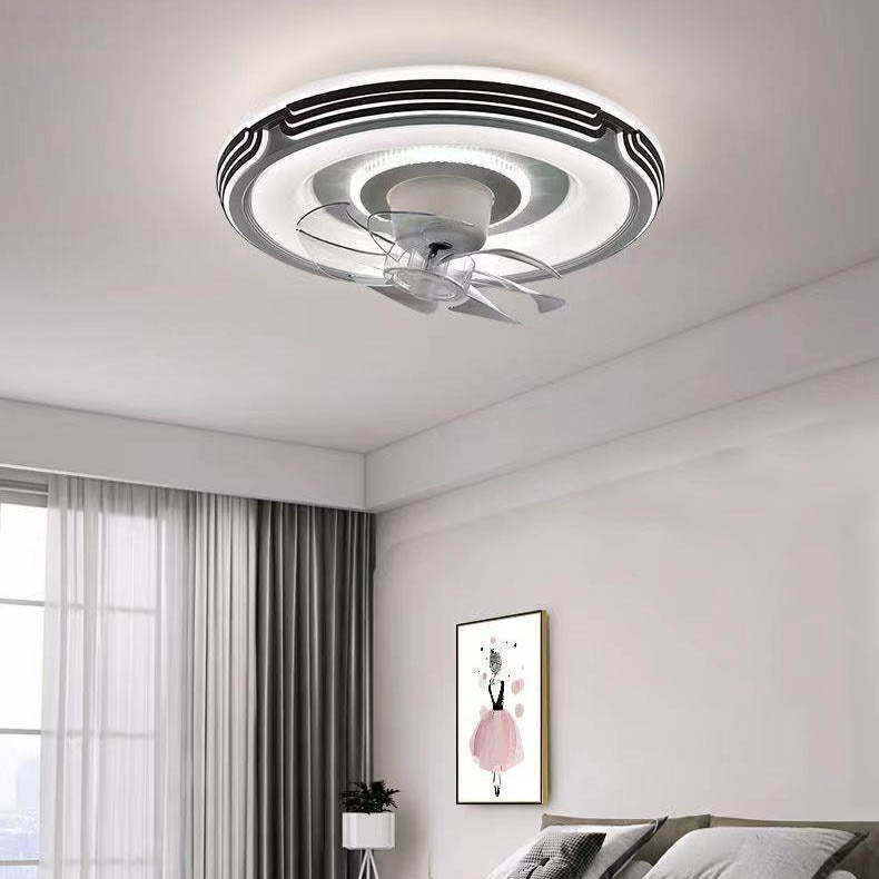 Minimalist Round LED Flush Mount Fan Light