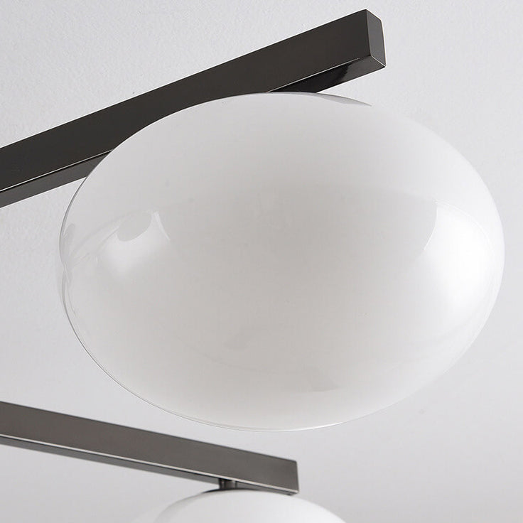Nordic Glass Iron Ball 3/4/5-Light Semi-Flush Ceiling Light