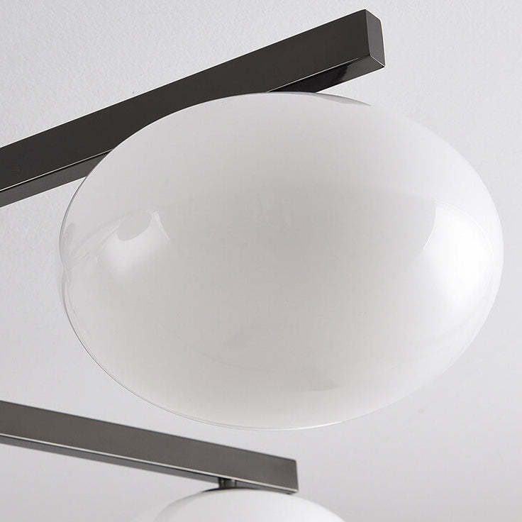 Nordic Glass Iron Ball 3/4/5-Light Semi-Flush Ceiling Light