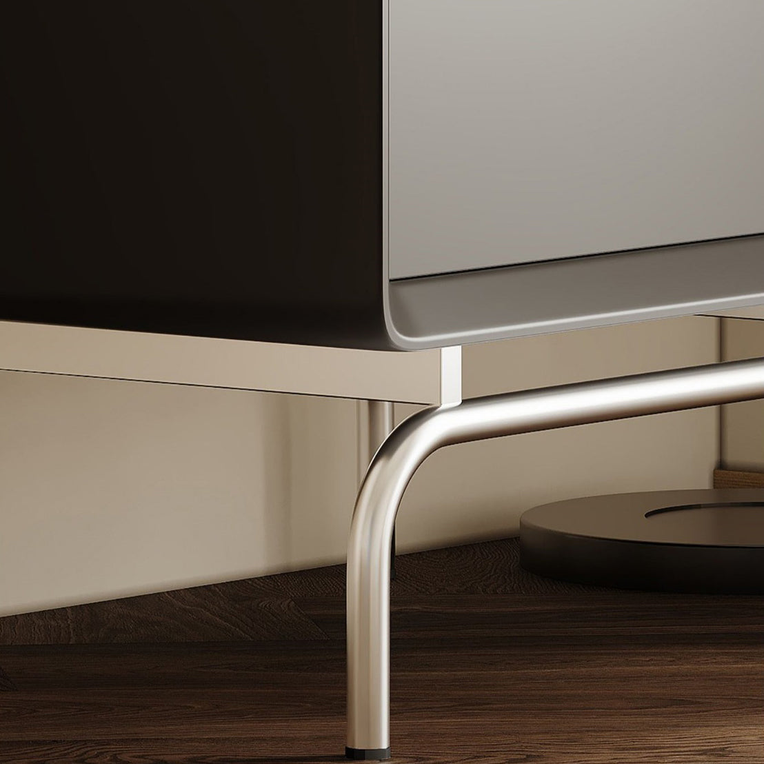 Minimalist Wood Steel 2-Drawer Nightstand