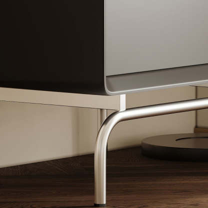 Minimalist Wood Steel 2-Drawer Nightstand