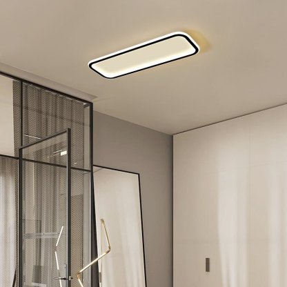 20"/30" Simple Modern Rectangular Black Flush Mount Light
