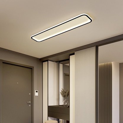 20"/30" Simple Modern Rectangular Black Flush Mount Light