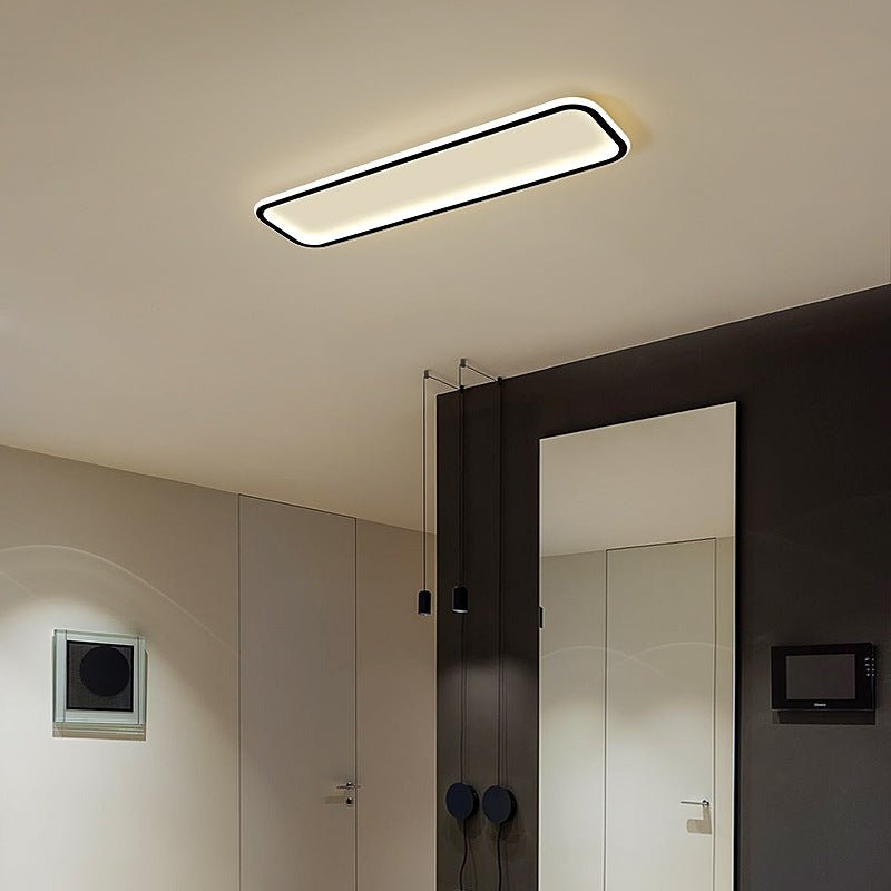 20"/30" Simple Modern Rectangular Black Flush Mount Light