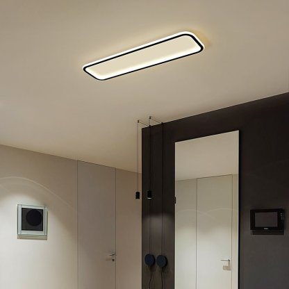 20"/30" Simple Modern Rectangular Black Flush Mount Light