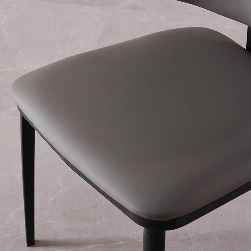 Minimalist Microfiber Leather Steel Dining Chair
