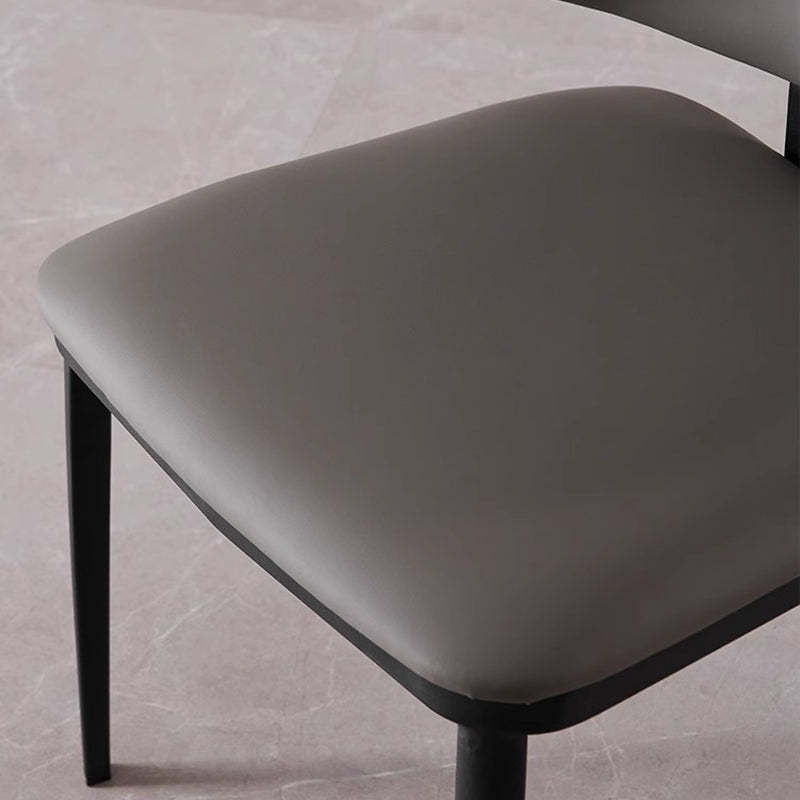 Minimalist Microfiber Leather Steel Dining Chair