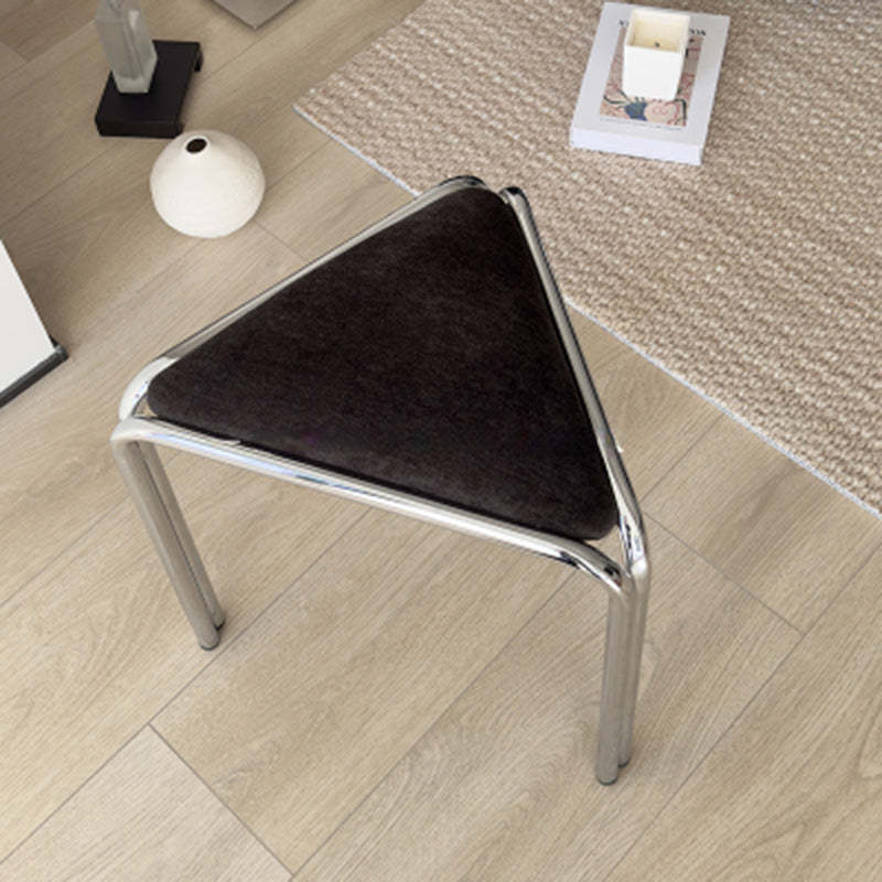 Minimalist Triangle Fabric Steel Vanity Stool