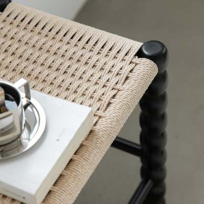 Vintage Gourd Wood Rope Stool