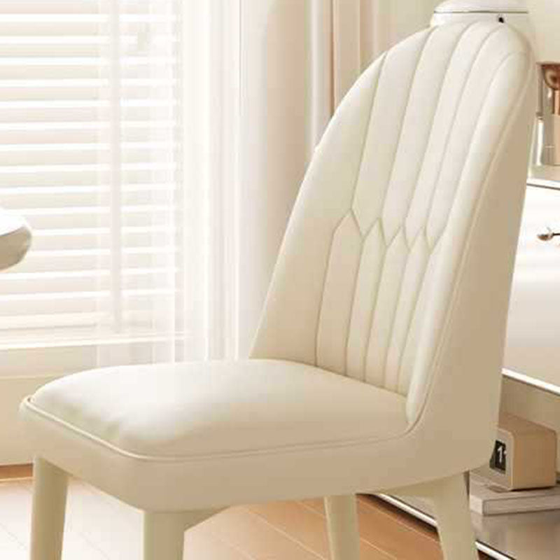 Modern Microfiber Leather Steel Dining Chair — Pink
