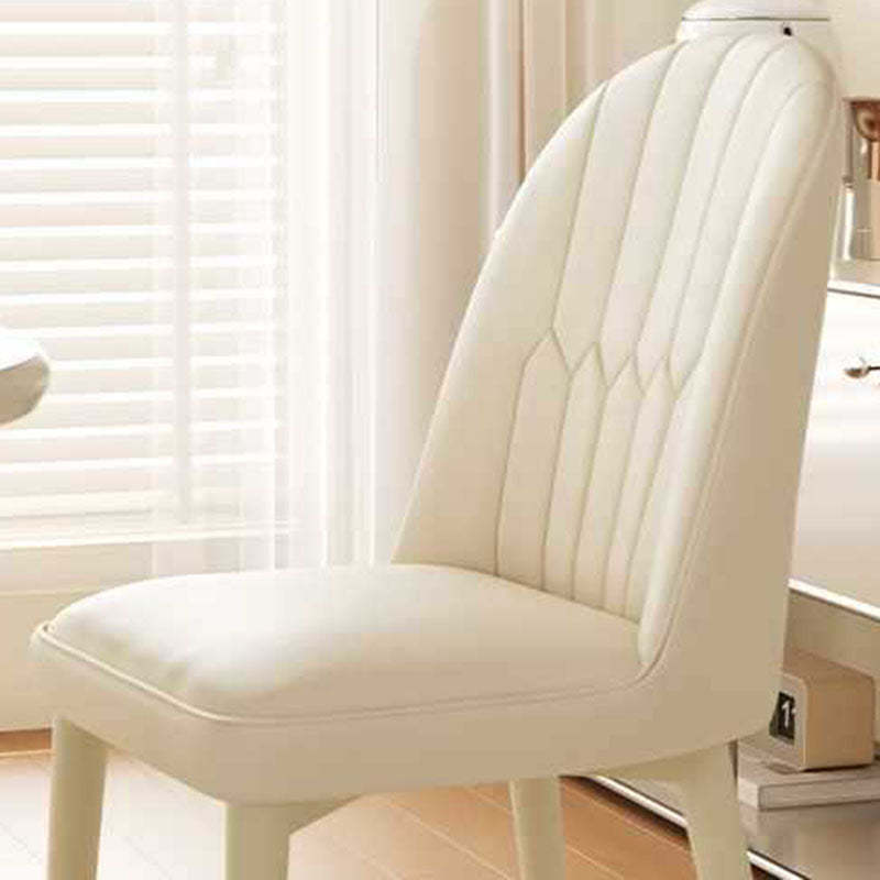 Modern Microfiber Leather Steel Dining Chair — Pink