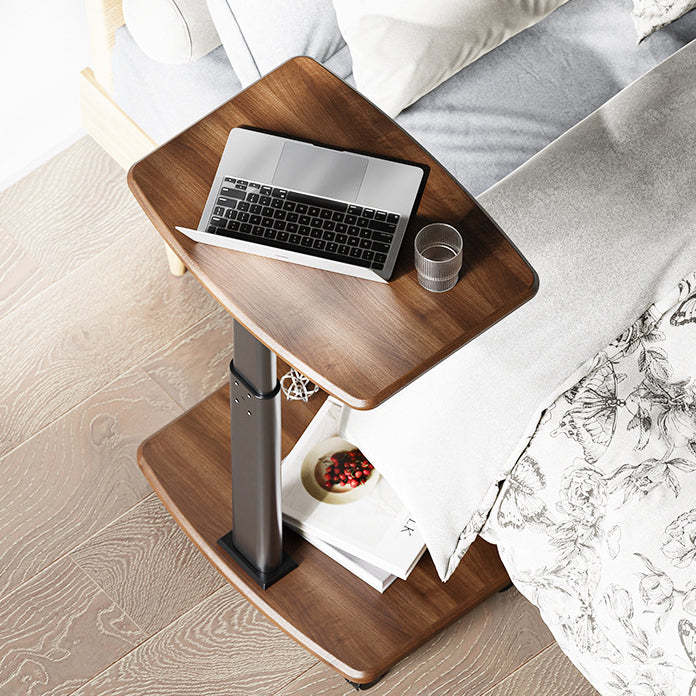 Scandinavian Wood Carbon Steel Movable End Table 2-Tier