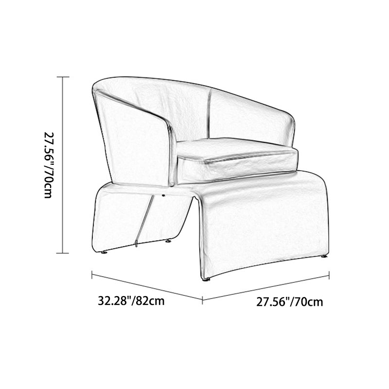 Minimalist Trapezoidal Velvet Iron Accent Chair